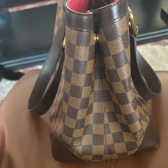 Louis Vuitton Brown Damier Ebene Tote with Red Interior - Picture 3 of 16